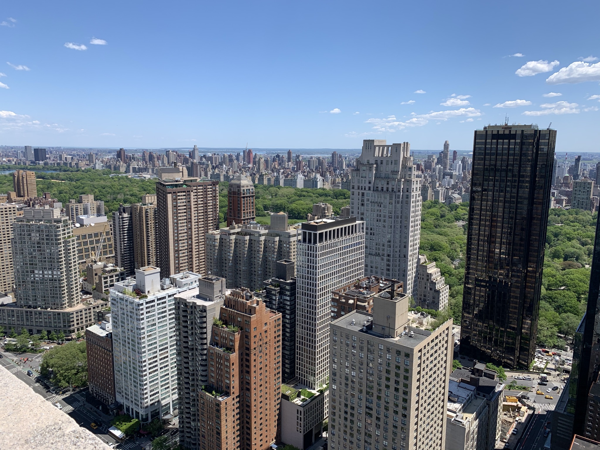 Ze svého ubytka Petr pozoroval Manhattan a Central Park.